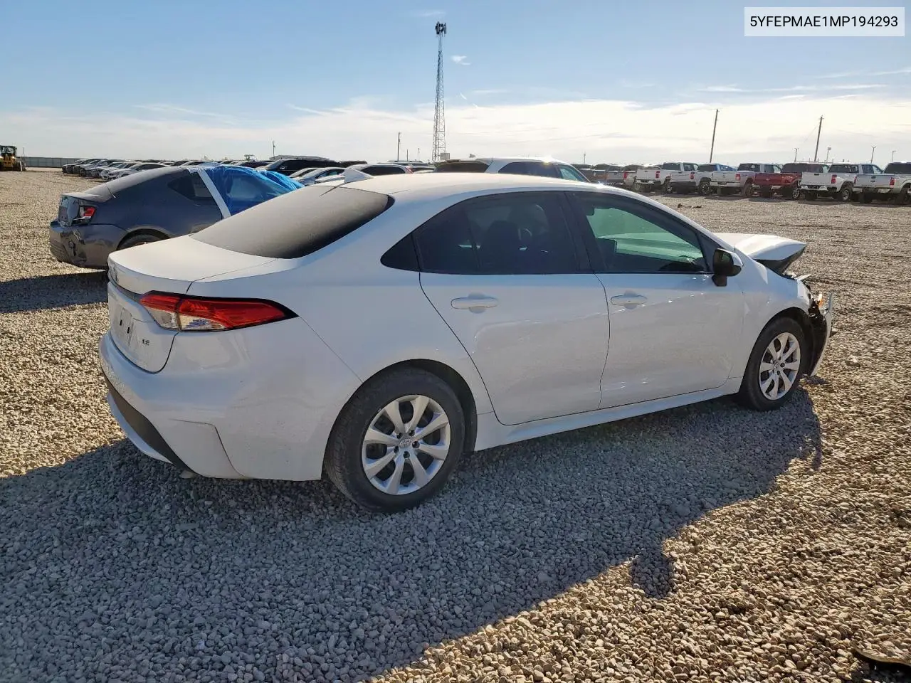 5YFEPMAE1MP194293 2021 Toyota Corolla Le