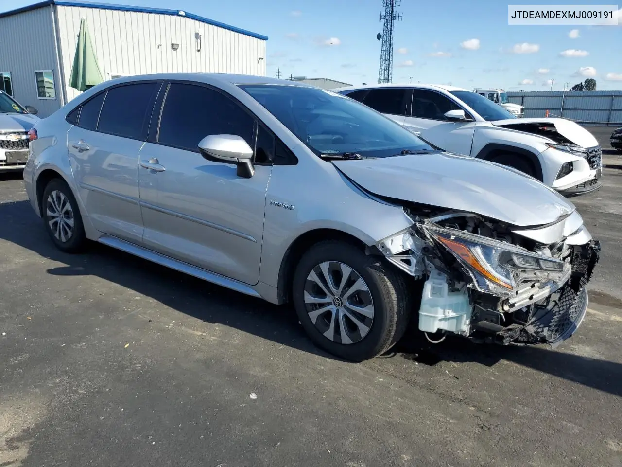 JTDEAMDEXMJ009191 2021 Toyota Corolla Le