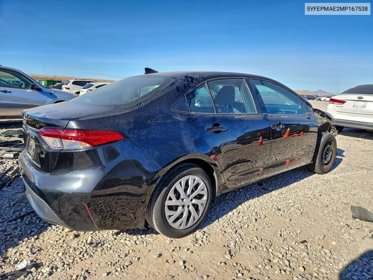 5YFEPMAE2MP167538 2021 Toyota Corolla Le
