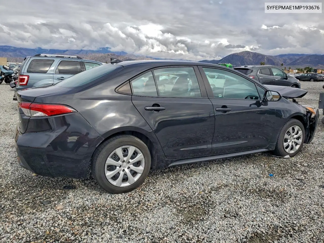 5YFEPMAE1MP193676 2021 Toyota Corolla Le