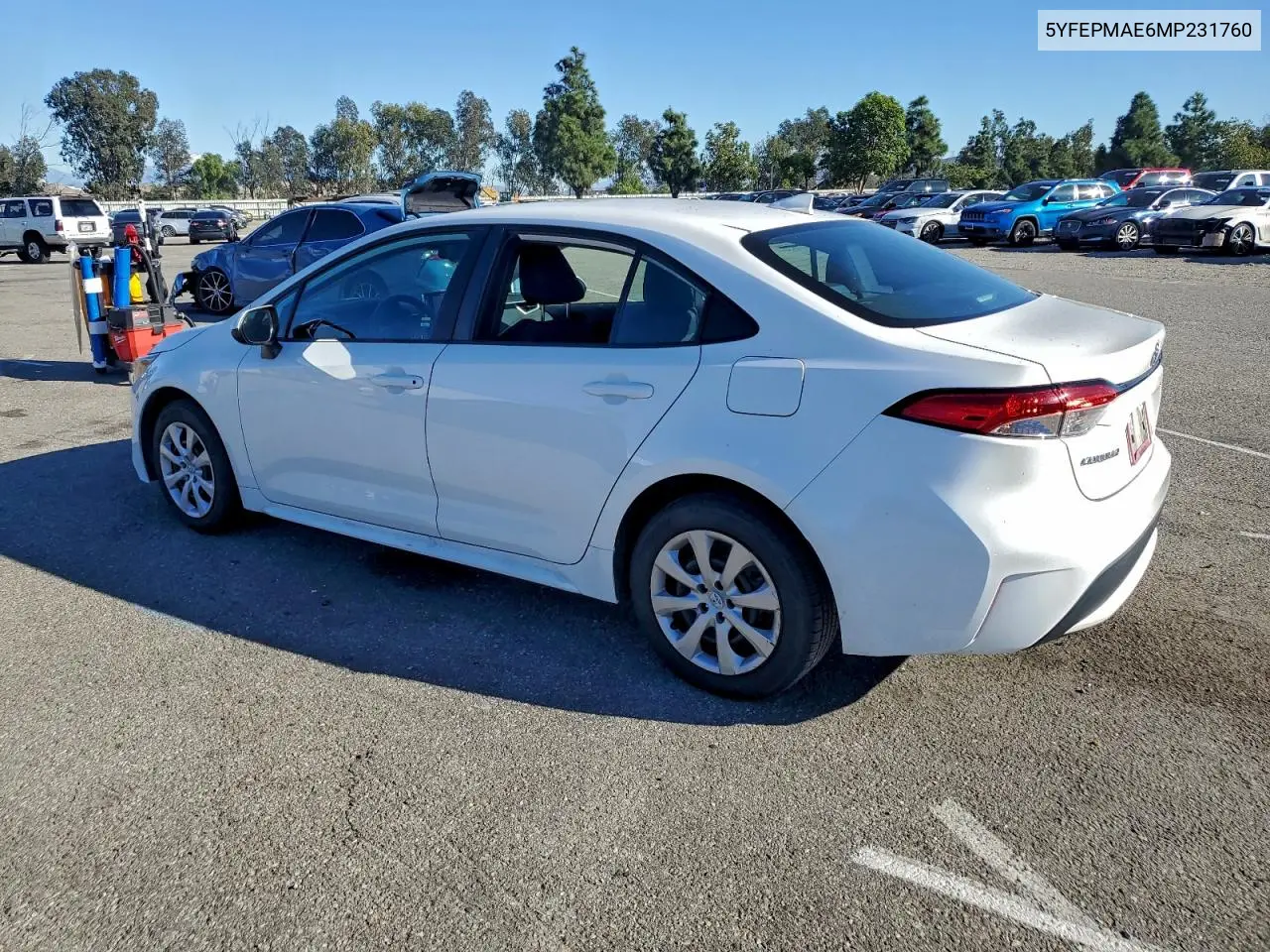 5YFEPMAE6MP231760 2021 Toyota Corolla Le