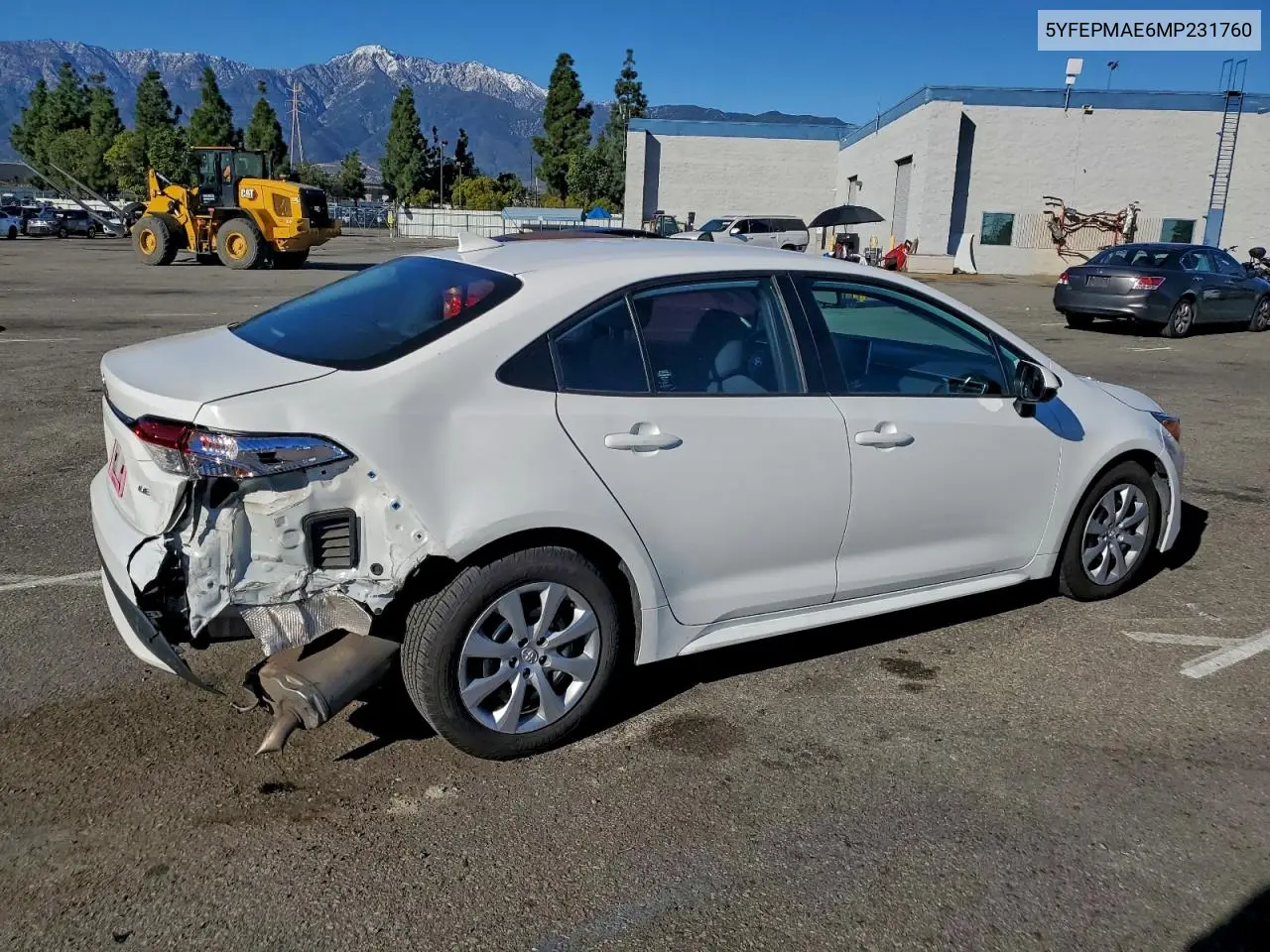 5YFEPMAE6MP231760 2021 Toyota Corolla Le