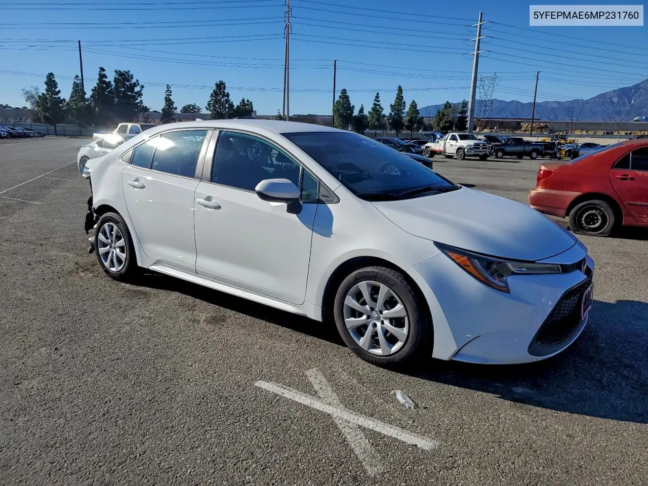 5YFEPMAE6MP231760 2021 Toyota Corolla Le