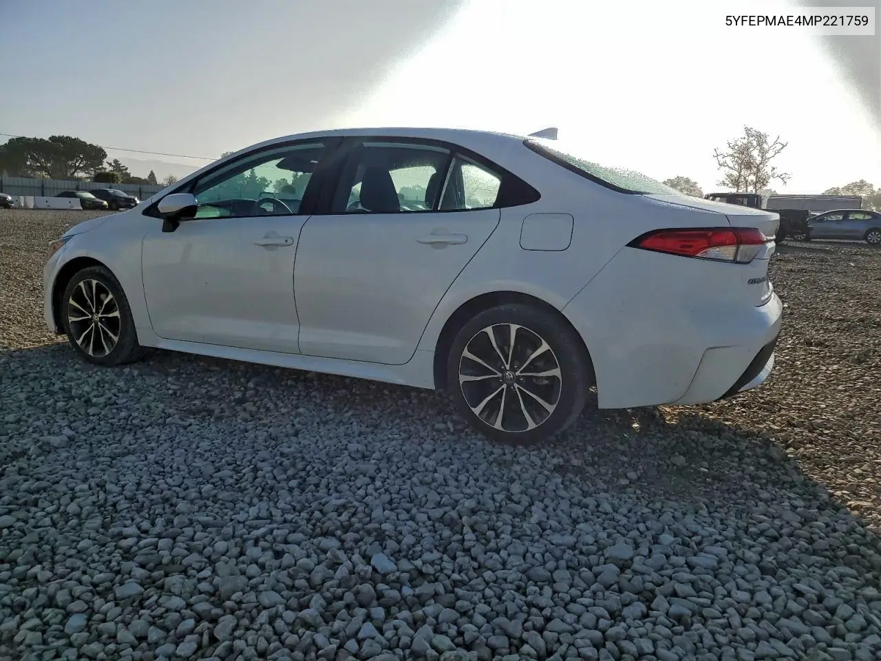 5YFEPMAE4MP221759 2021 Toyota Corolla Le