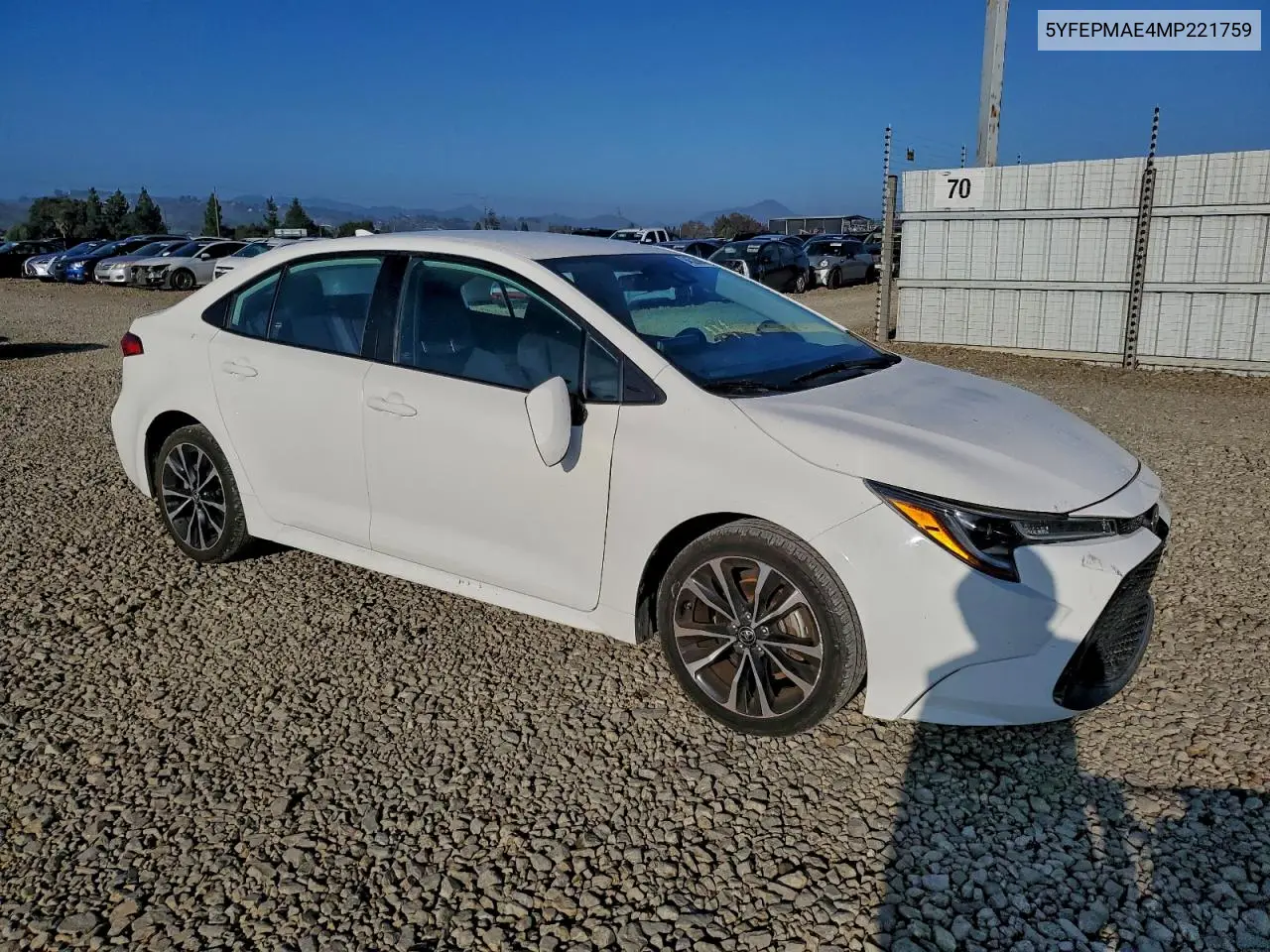 5YFEPMAE4MP221759 2021 Toyota Corolla Le