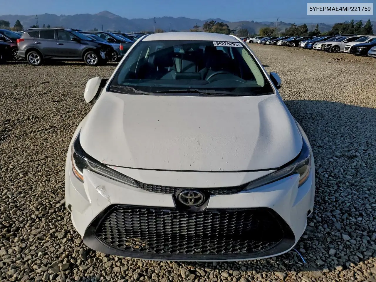 5YFEPMAE4MP221759 2021 Toyota Corolla Le