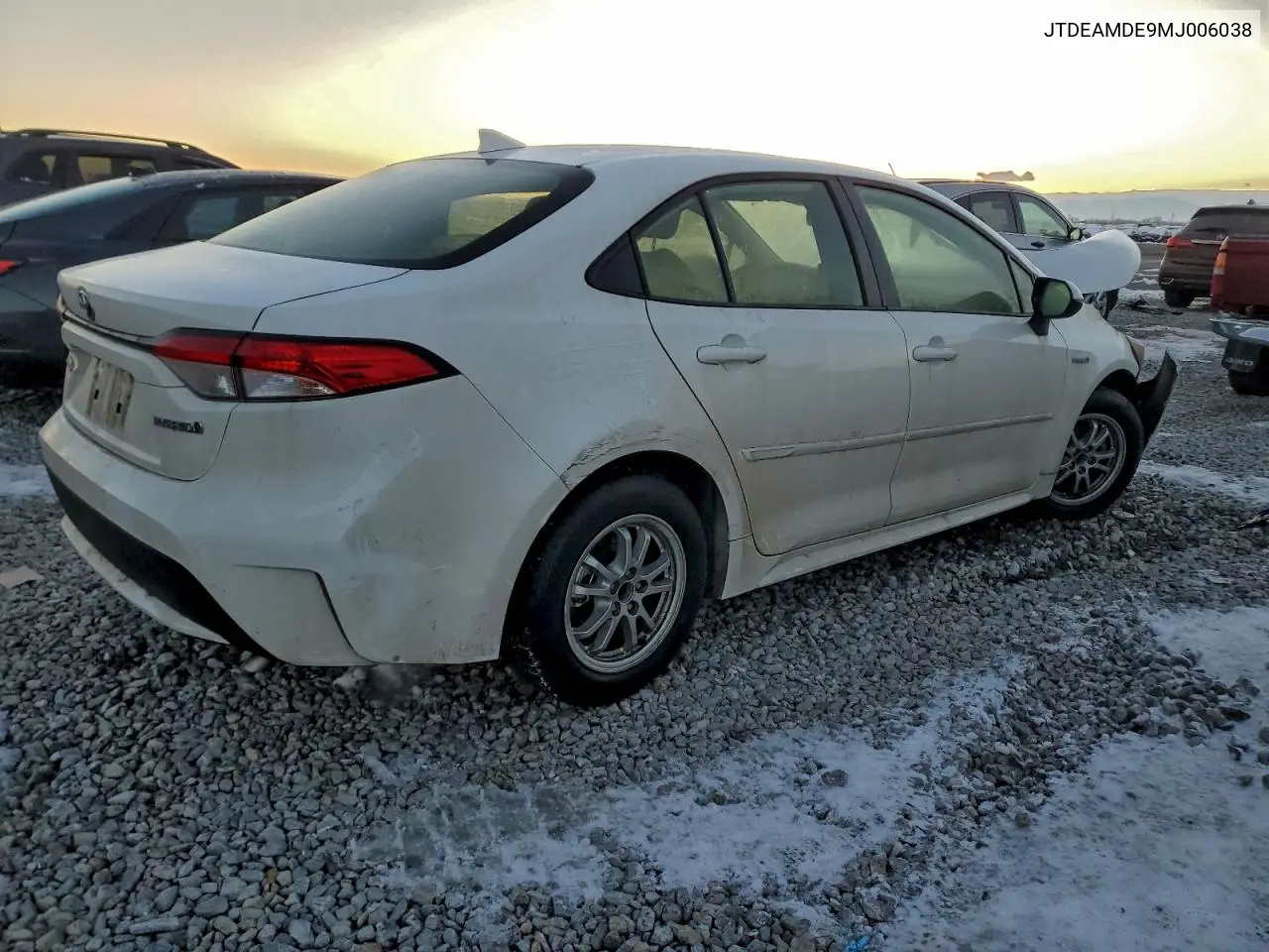JTDEAMDE9MJ006038 2021 Toyota Corolla Le