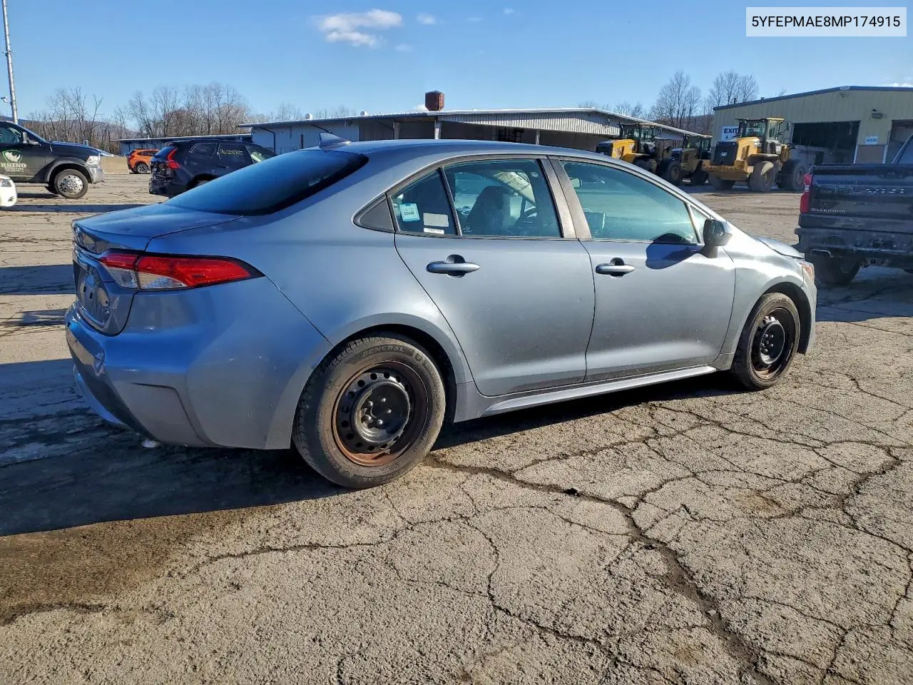 5YFEPMAE8MP174915 2021 Toyota Corolla Le