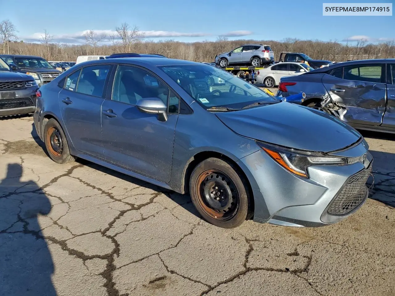 5YFEPMAE8MP174915 2021 Toyota Corolla Le