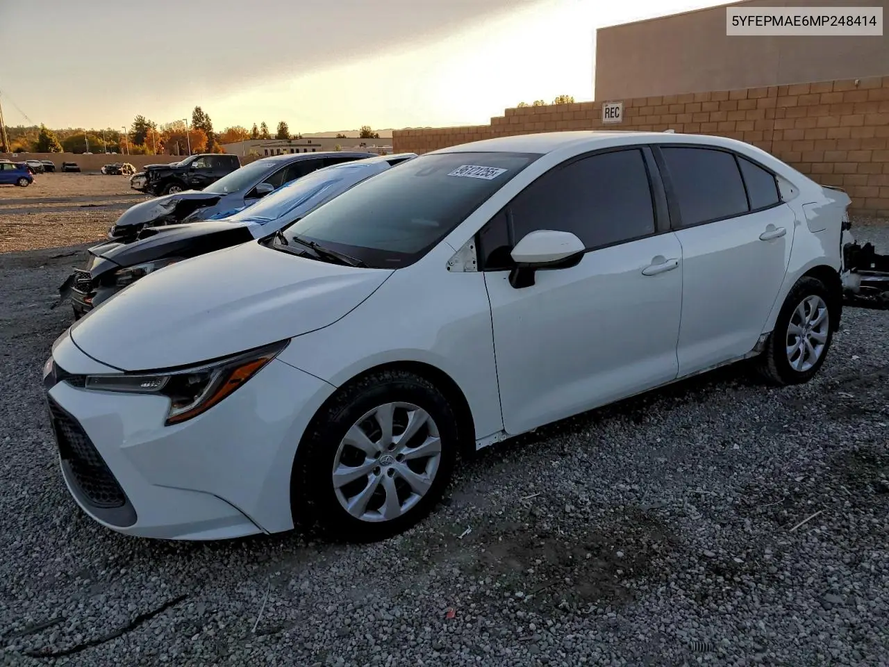 5YFEPMAE6MP248414 2021 Toyota Corolla Le