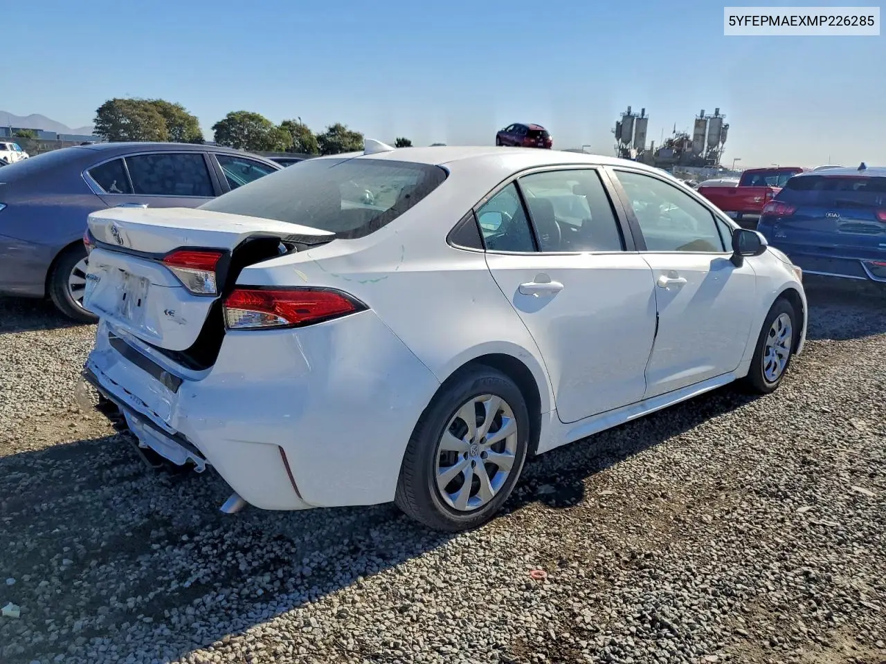 5YFEPMAEXMP226285 2021 Toyota Corolla Le
