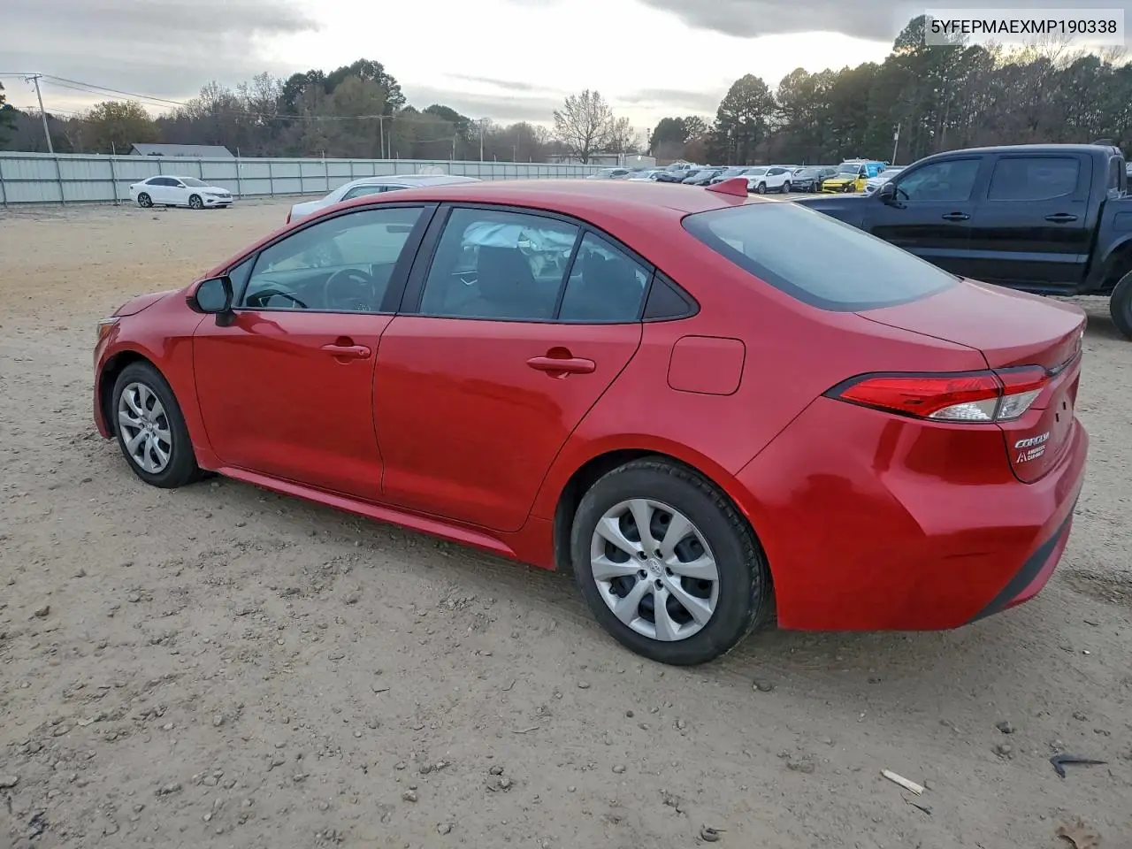 5YFEPMAEXMP190338 2021 Toyota Corolla Le