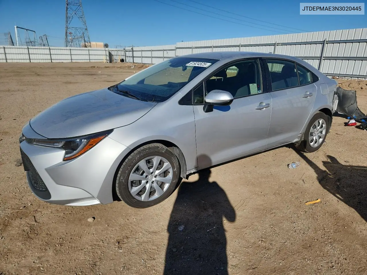 JTDEPMAE3N3020445 2022 Toyota Corolla Le