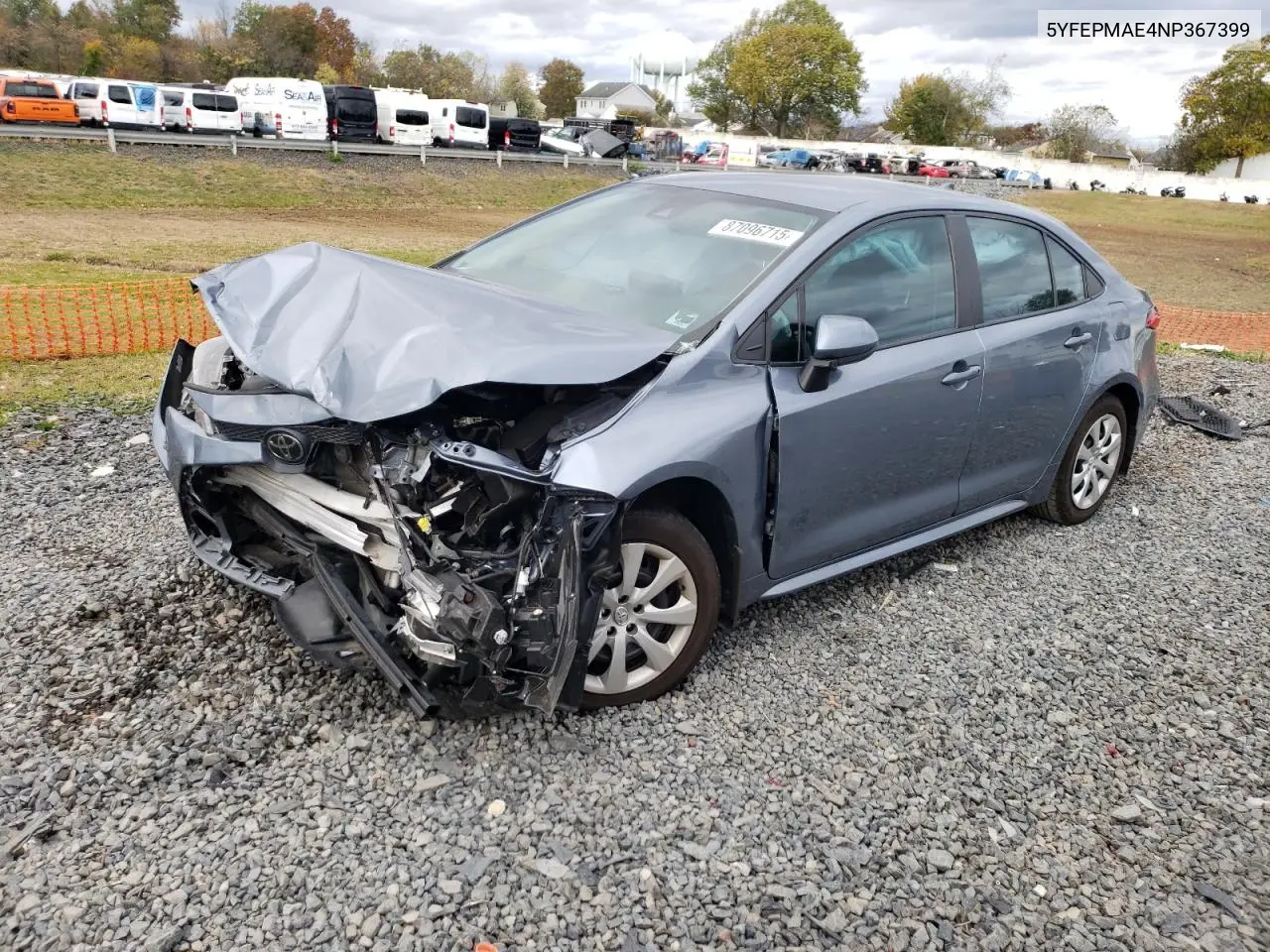 5YFEPMAE4NP367399 2022 Toyota Corolla Le