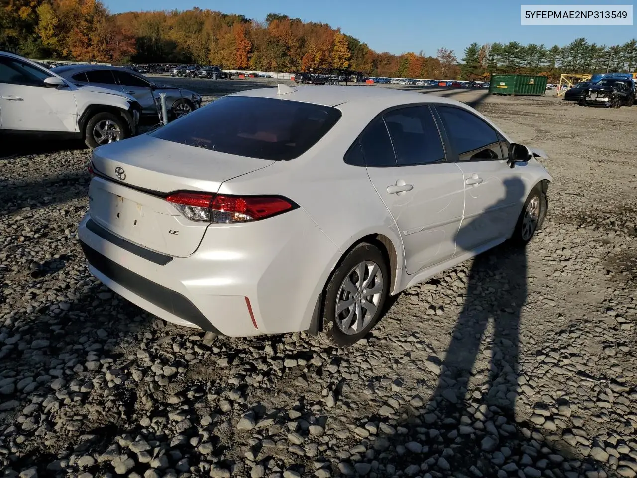 5YFEPMAE2NP313549 2022 Toyota Corolla Le