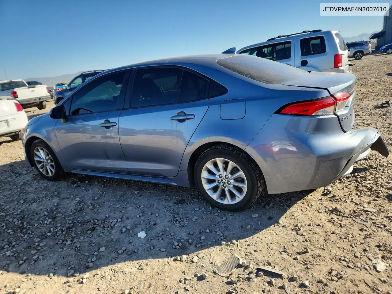 JTDVPMAE4N3007610 2022 Toyota Corolla Le