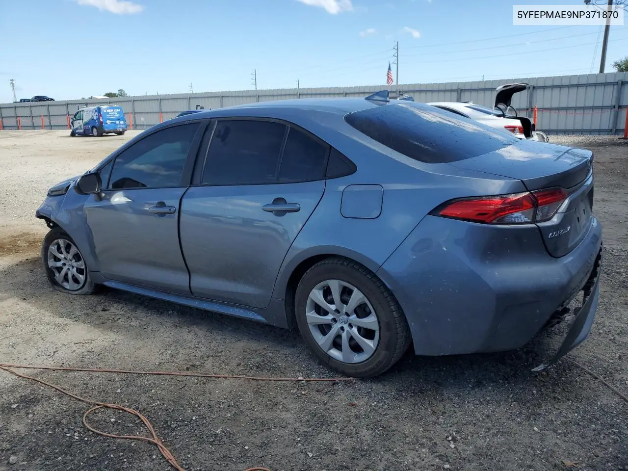 5YFEPMAE9NP371870 2022 Toyota Corolla Le