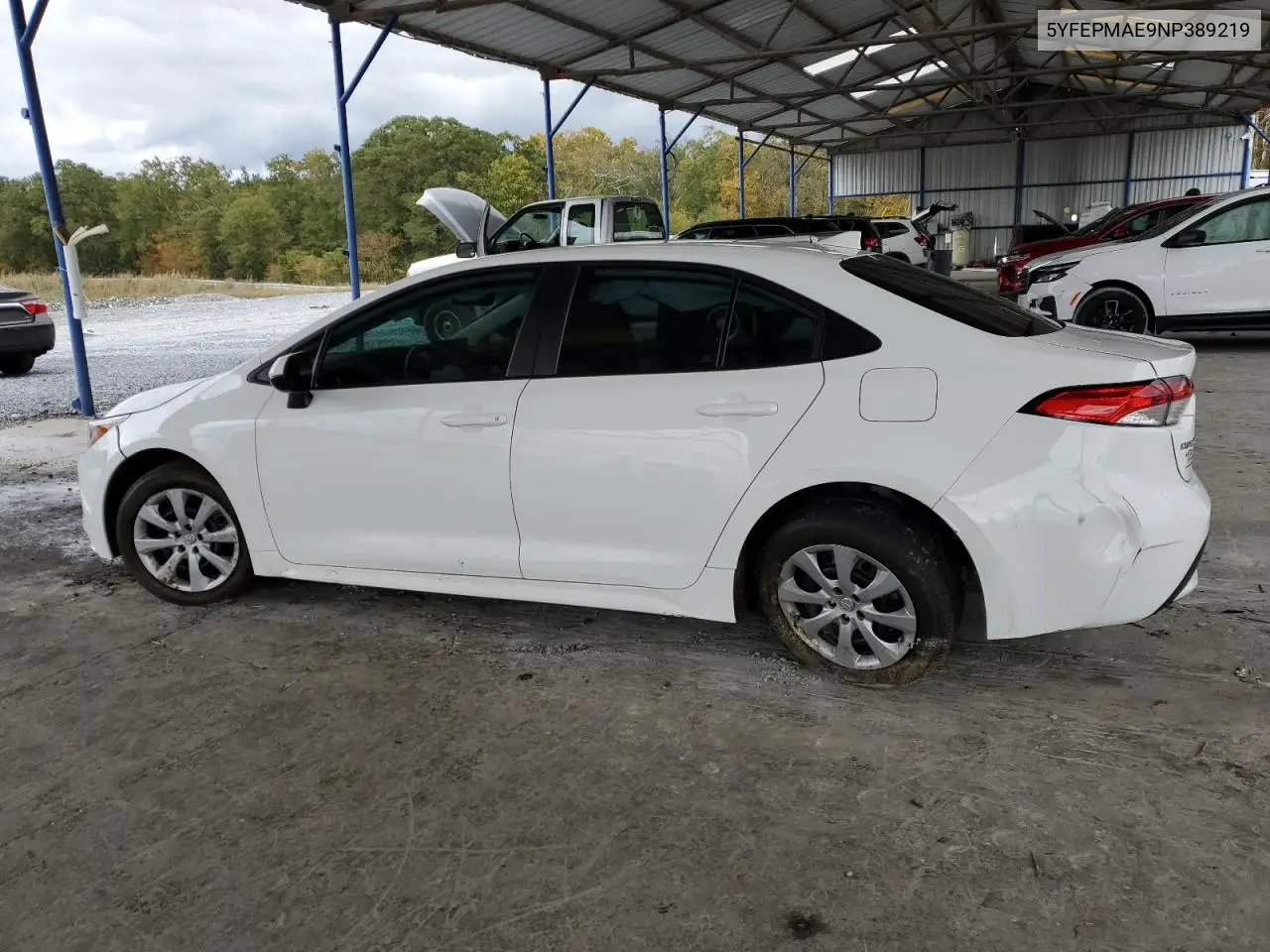 5YFEPMAE9NP389219 2022 Toyota Corolla Le