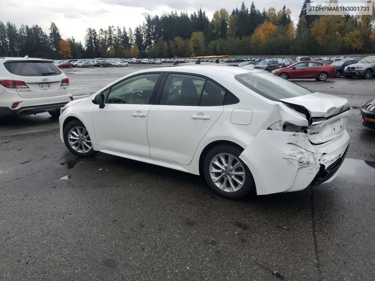 JTDHPMAE1N3001731 2022 Toyota Corolla Le