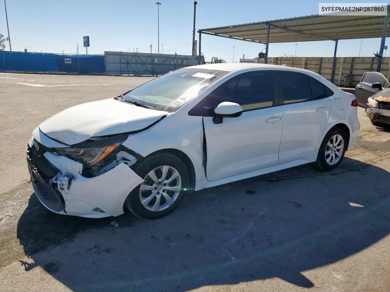 5YFEPMAE2NP287860 2022 Toyota Corolla Le