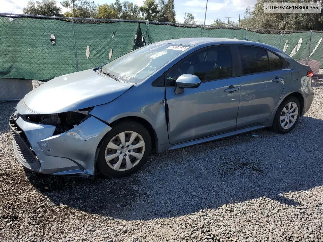 JTDEPMAE1N3000355 2022 Toyota Corolla Le