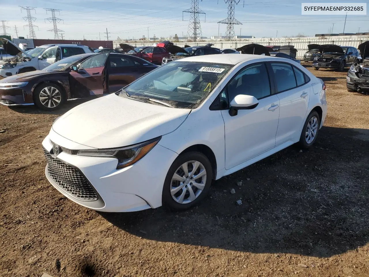 5YFEPMAE6NP332685 2022 Toyota Corolla Le