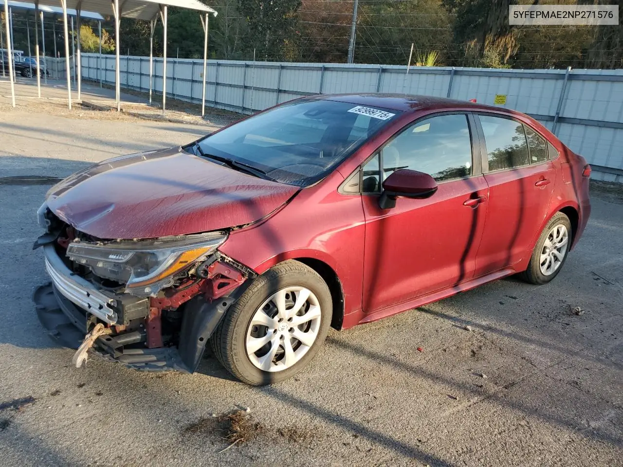 5YFEPMAE2NP271576 2022 Toyota Corolla Le