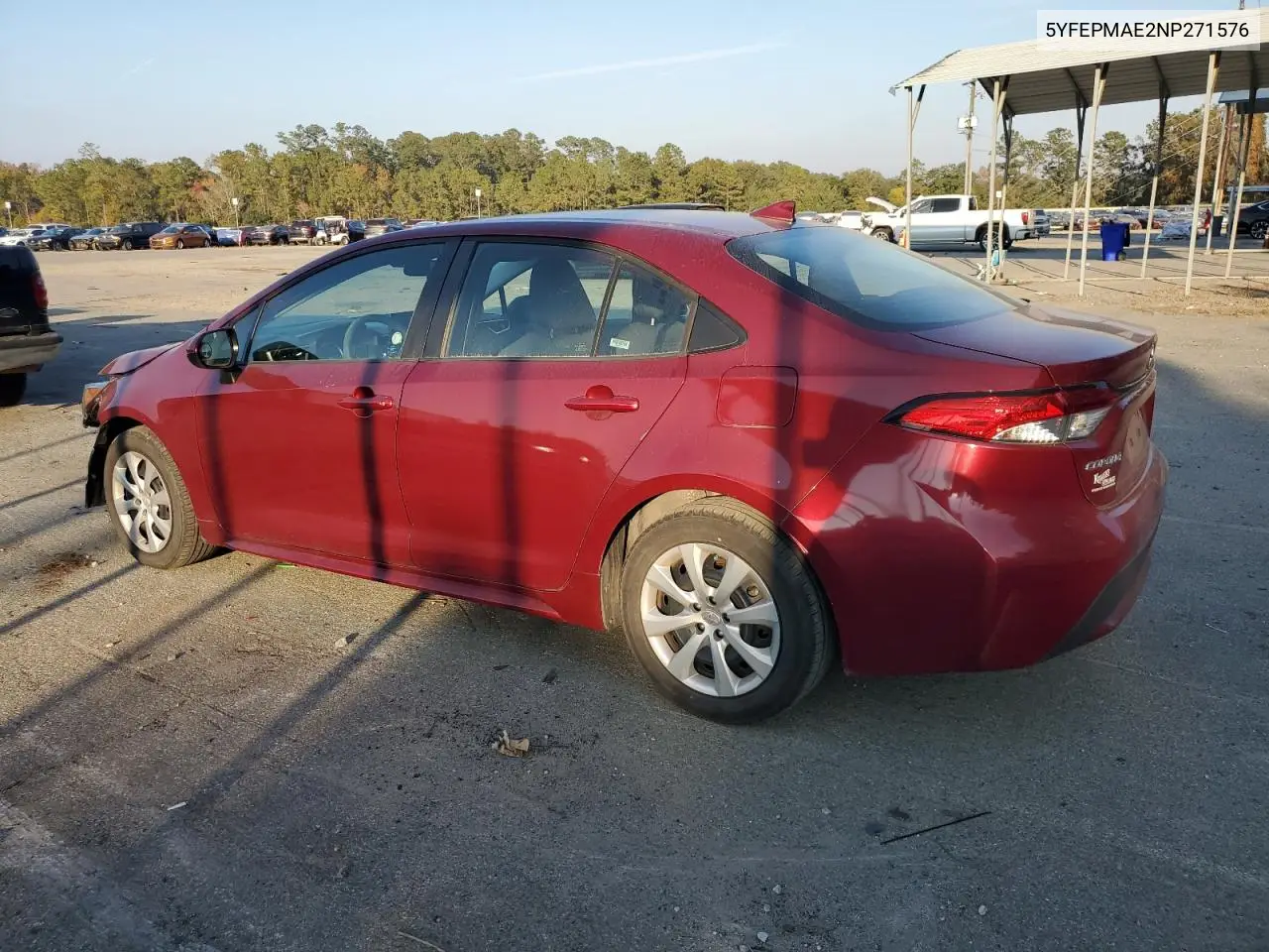 5YFEPMAE2NP271576 2022 Toyota Corolla Le
