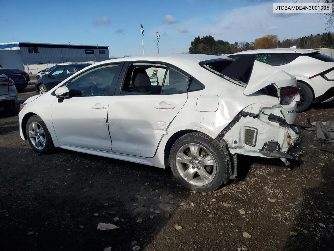 JTDBAMDE4N3001905 2022 Toyota Corolla