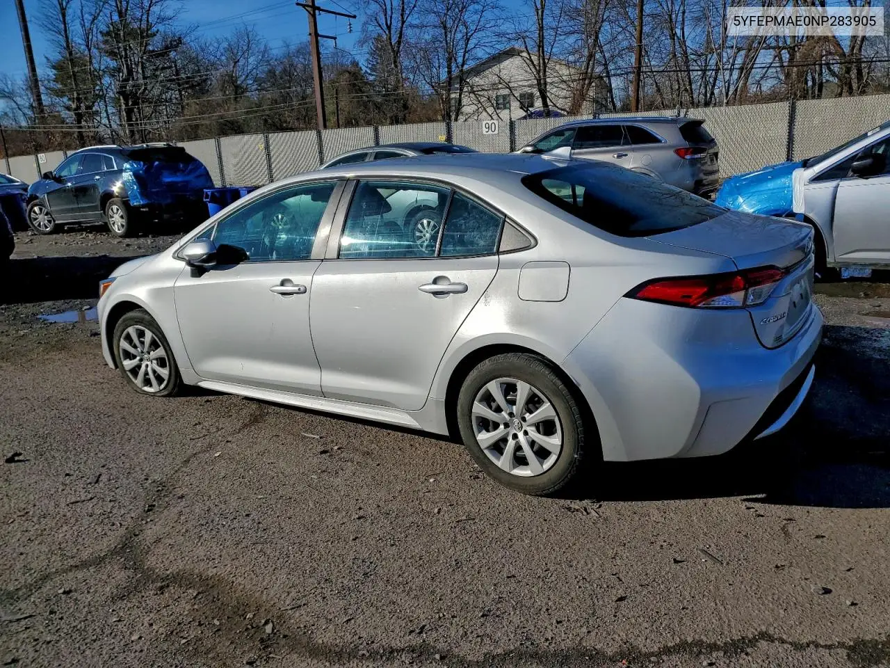 5YFEPMAE0NP283905 2022 Toyota Corolla Le