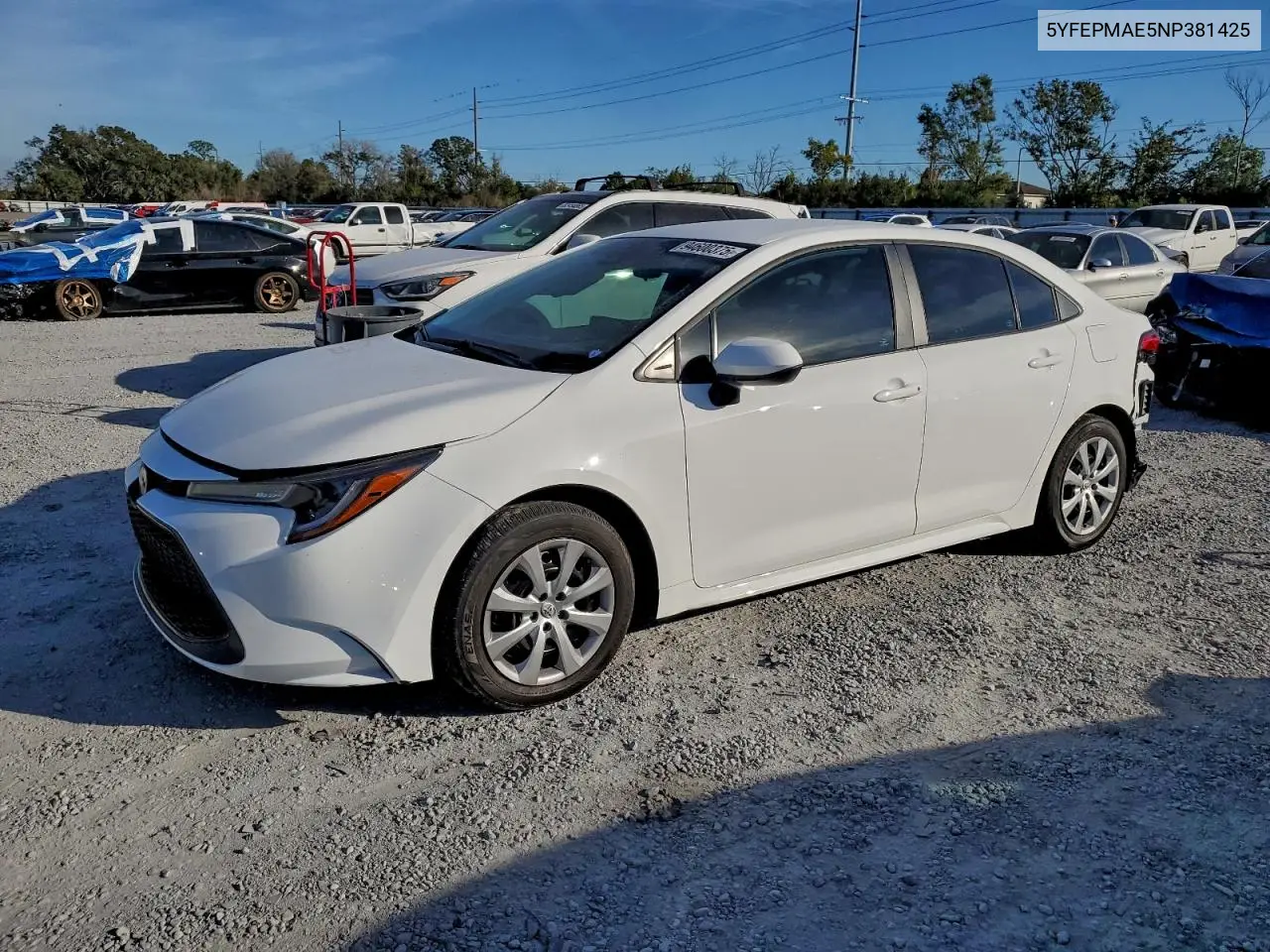 5YFEPMAE5NP381425 2022 Toyota Corolla Le