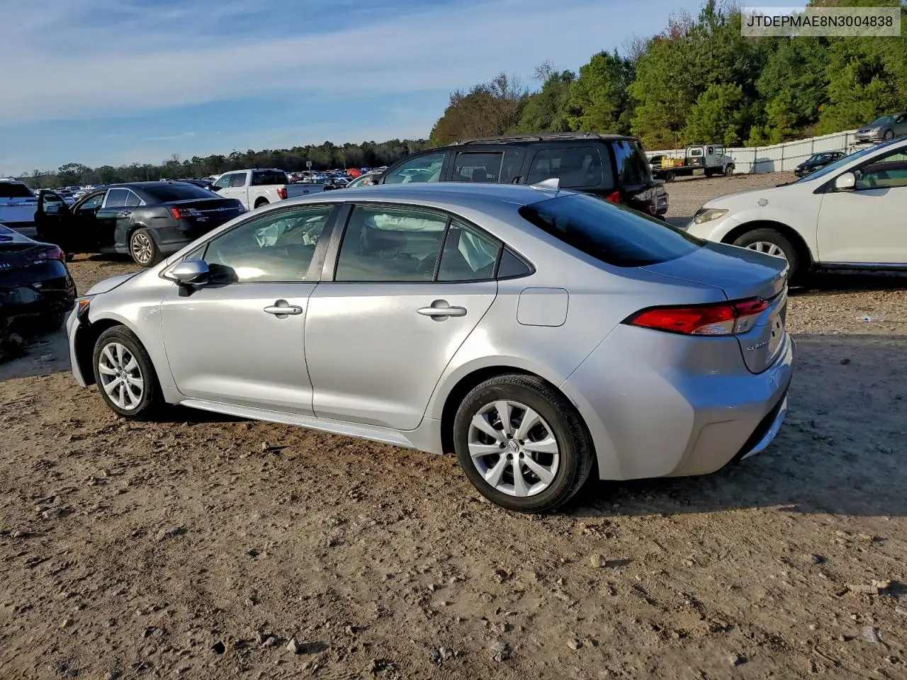 JTDEPMAE8N3004838 2022 Toyota Corolla Le