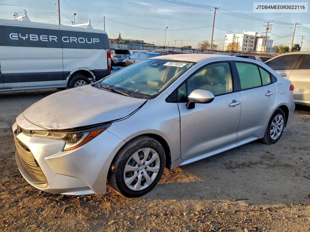 JTDB4MEE0R3022116 2024 Toyota Corolla Le