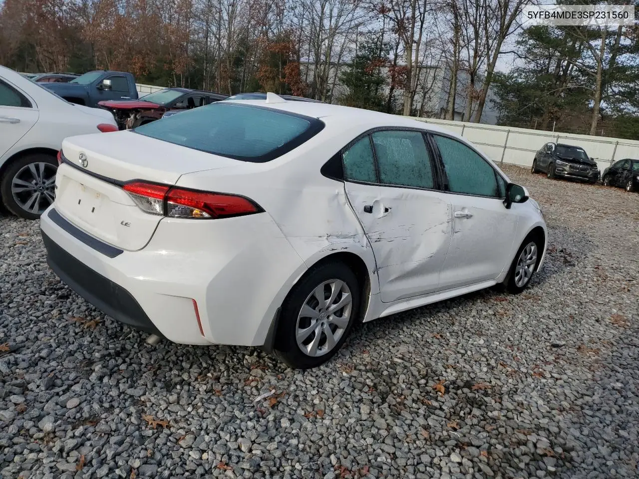 5YFB4MDE3SP231560 2025 Toyota Corolla Le