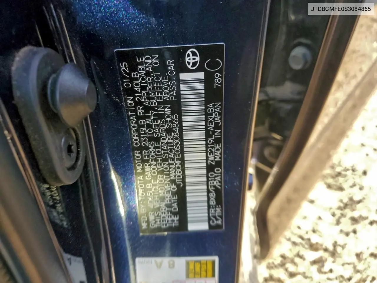 JTDBCMFE0S3084865 2025 Toyota Corolla Le