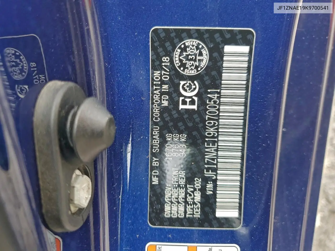 JF1ZNAE19K9700541 2019 Toyota 86 Gt