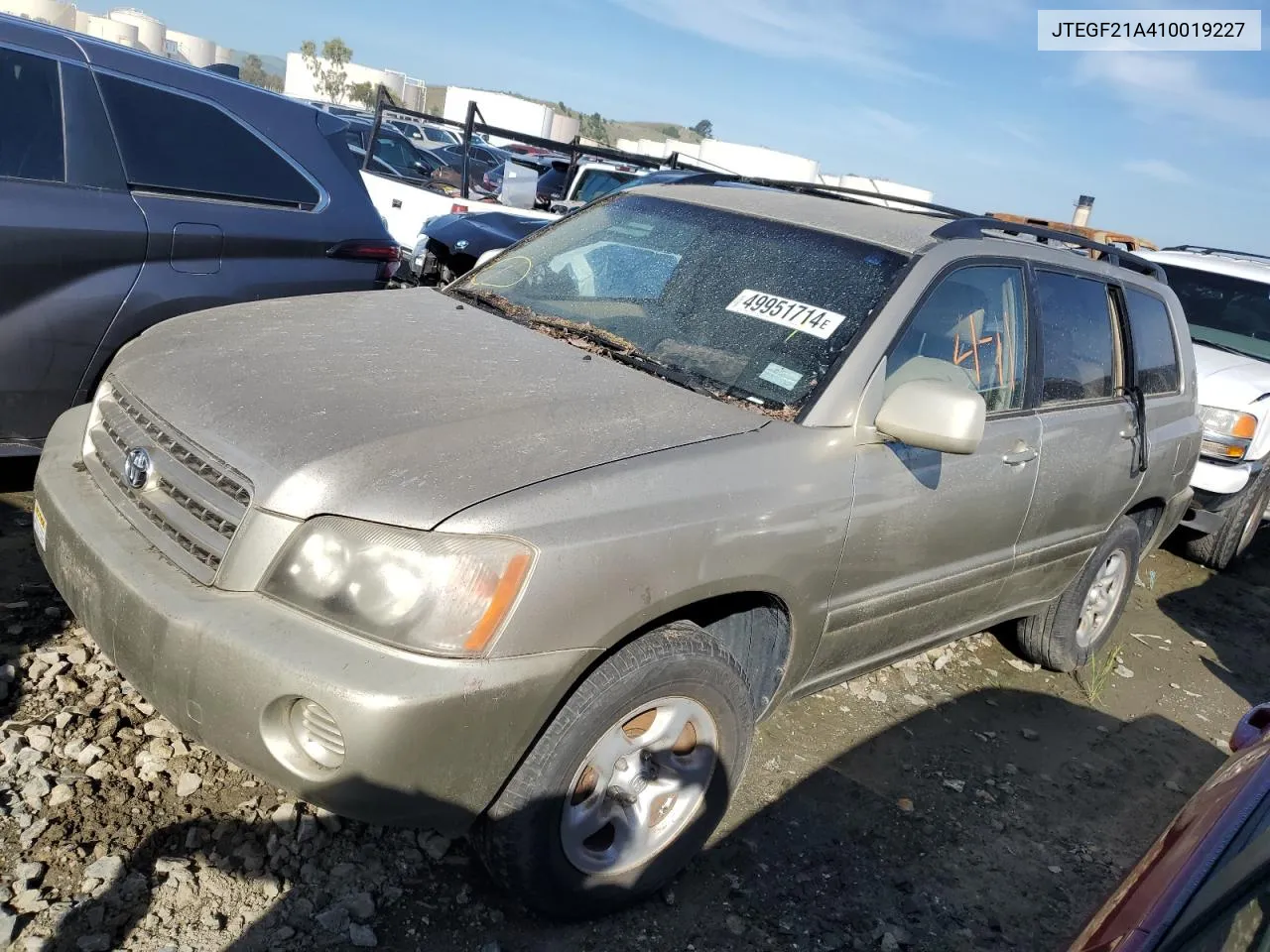 JTEGF21A410019227 2001 Toyota Highlander