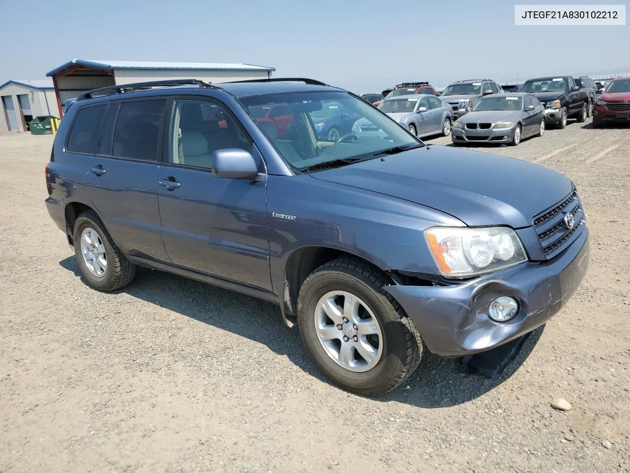 2003 Toyota Highlander Limited VIN: JTEGF21A830102212 Lot: 63409694