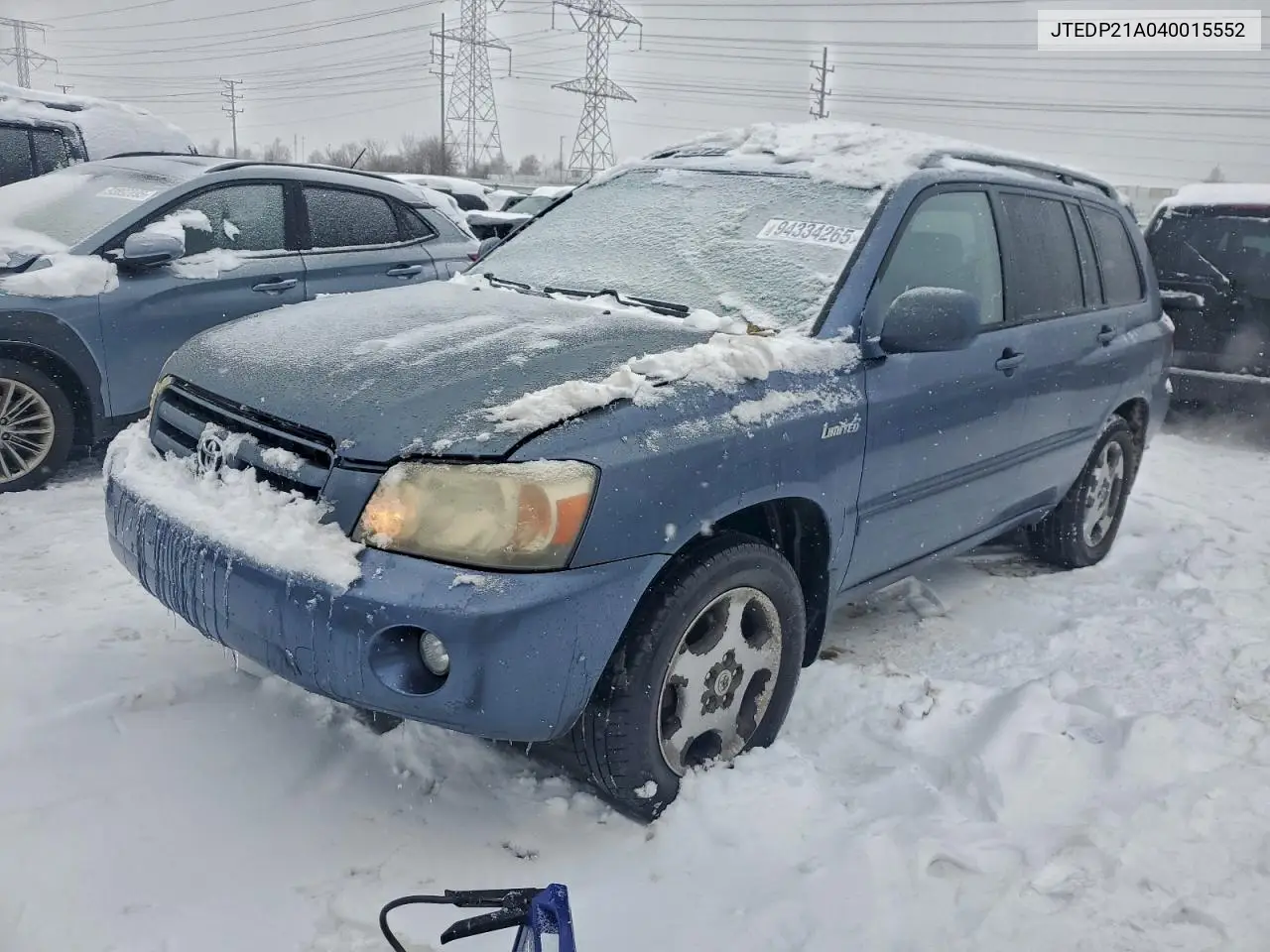 JTEDP21A040015552 2004 Toyota Highlander Base