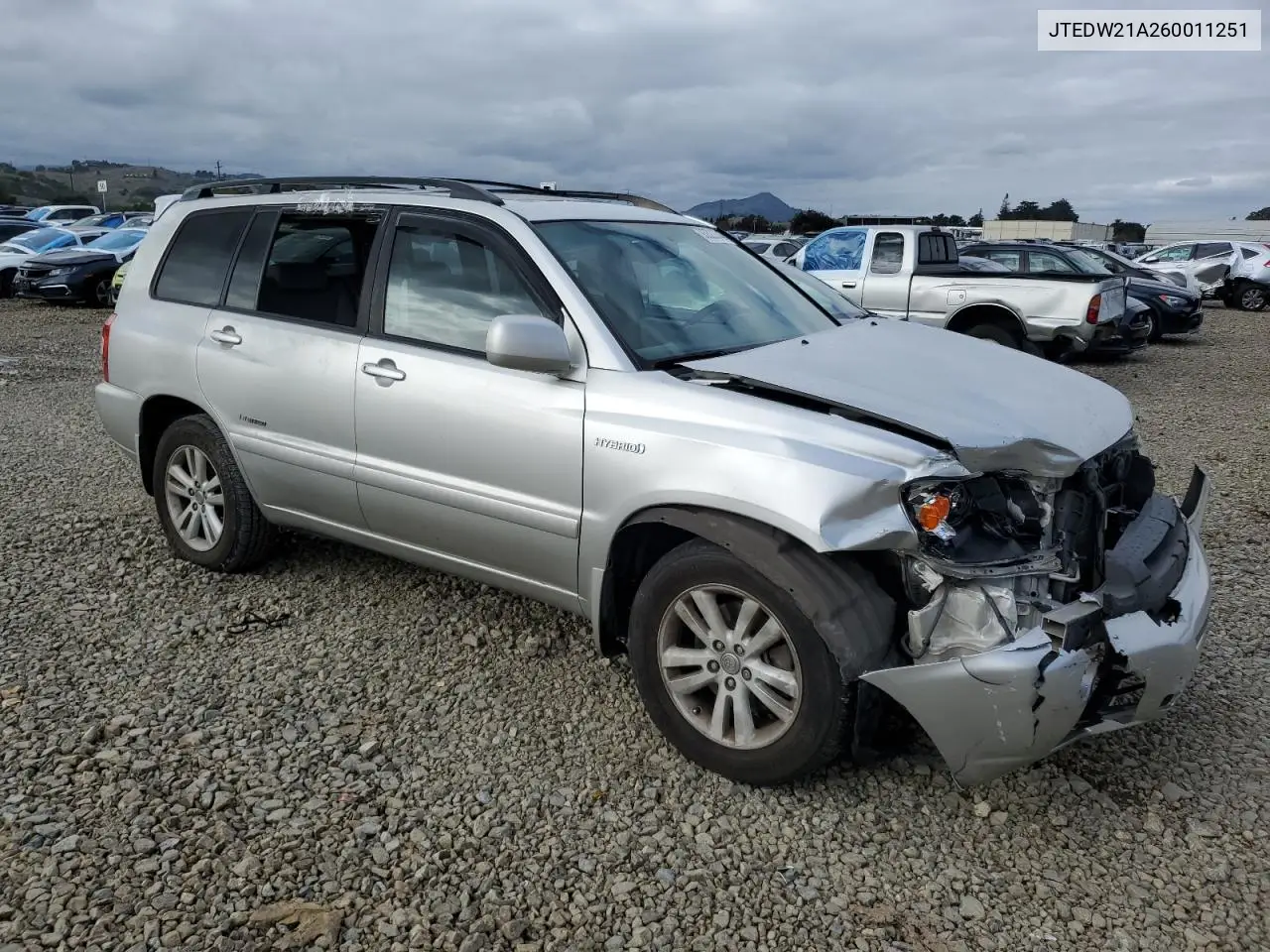JTEDW21A260011251 2006 Toyota Highlander Hybrid