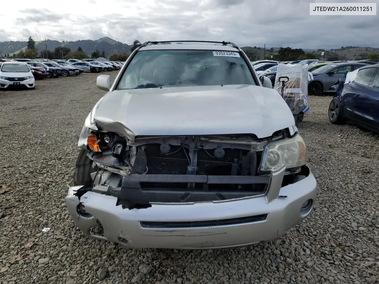 JTEDW21A260011251 2006 Toyota Highlander Hybrid