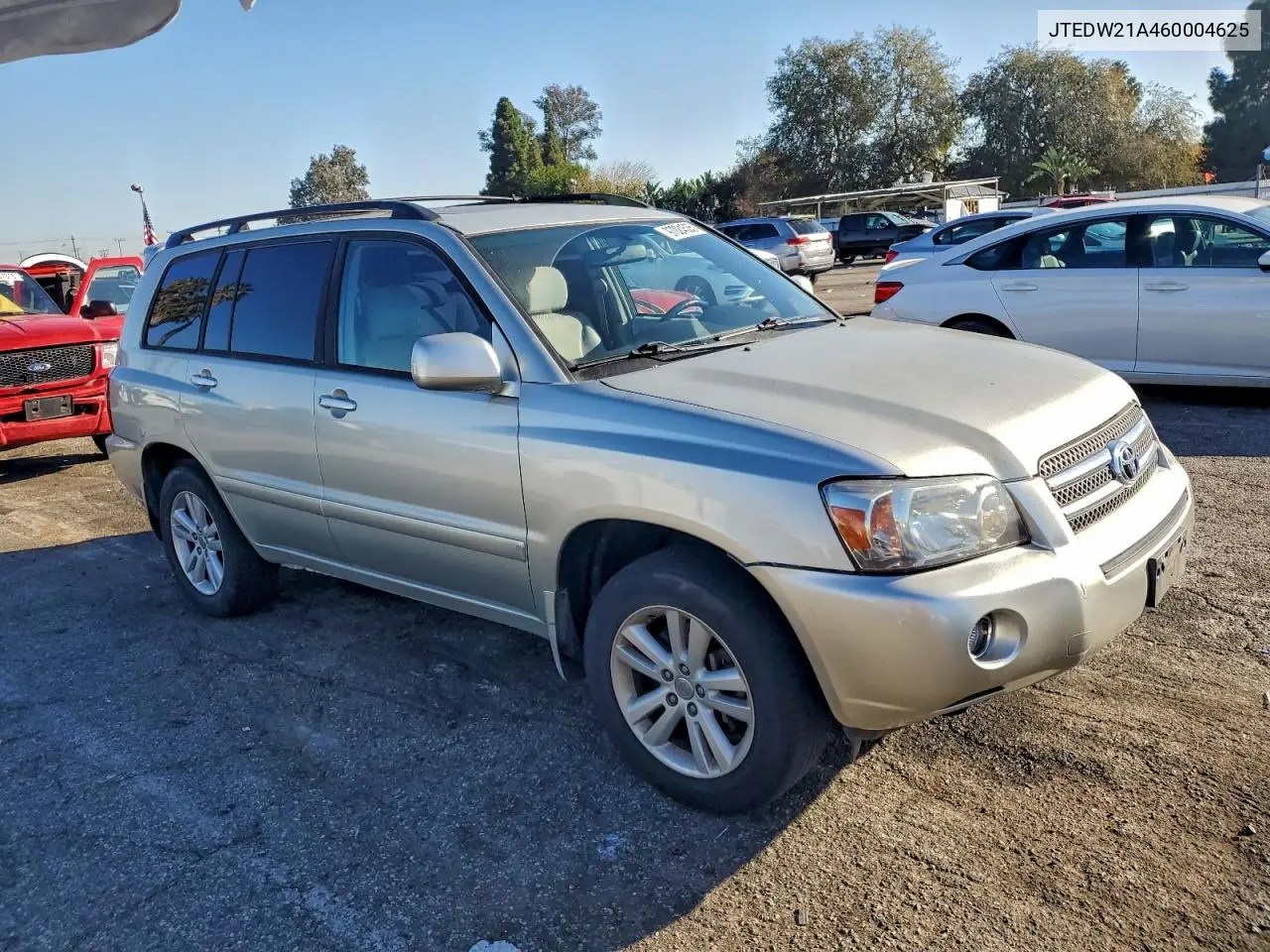 JTEDW21A460004625 2006 Toyota Highlander Hybrid