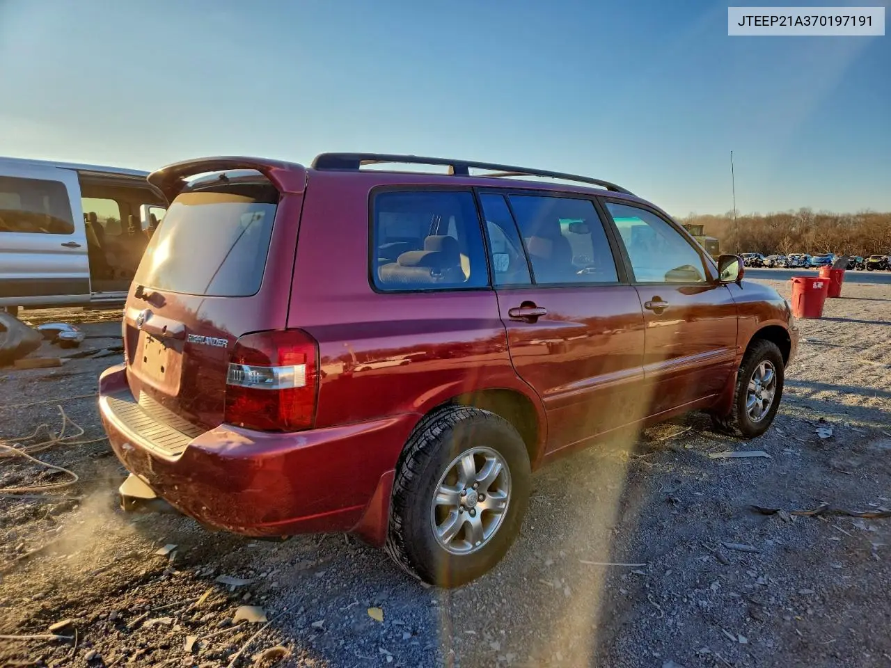 JTEEP21A370197191 2007 Toyota Highlander Sport