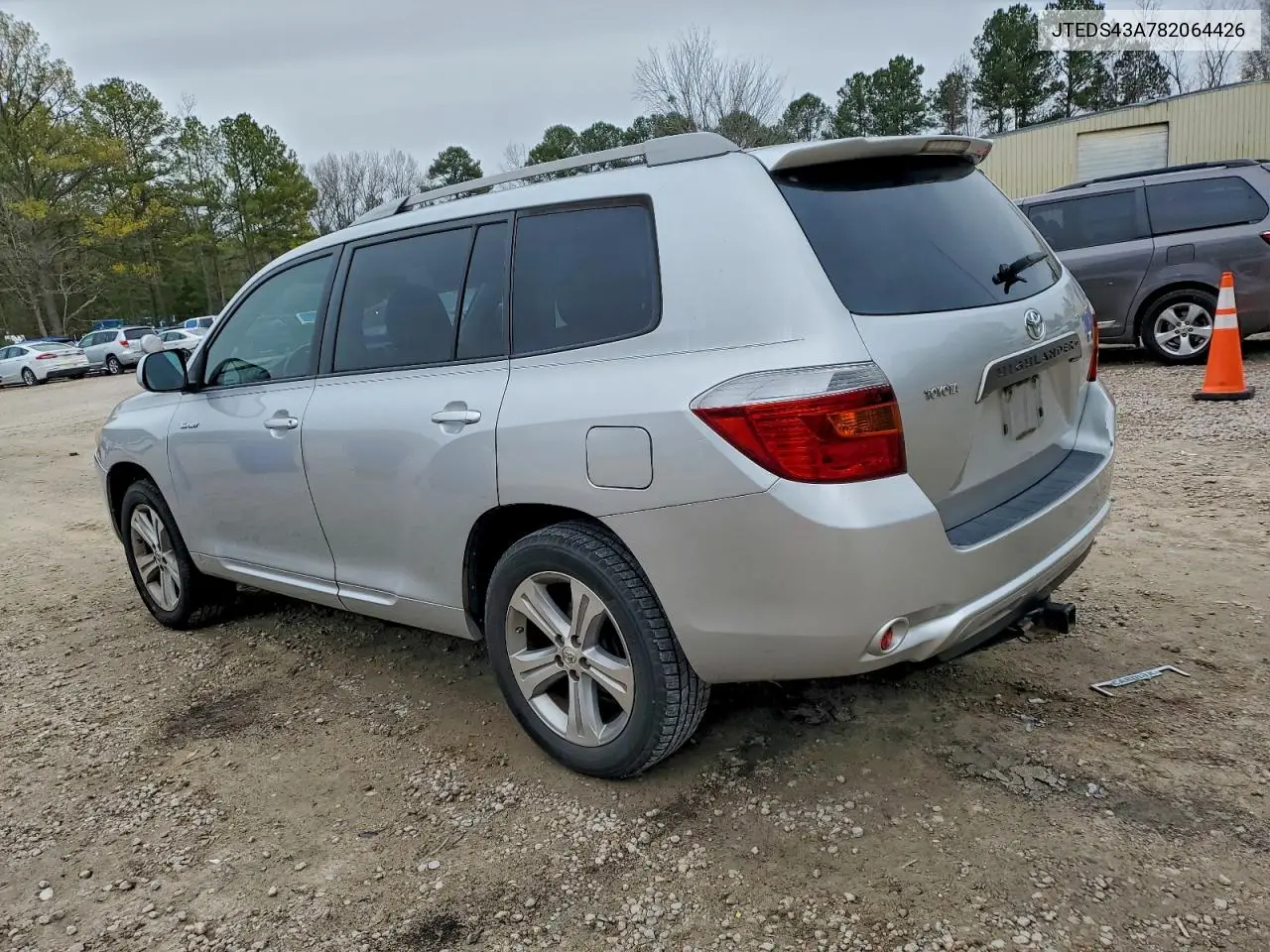 JTEDS43A782064426 2008 Toyota Highlander Sport