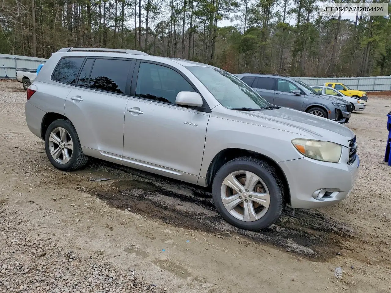 JTEDS43A782064426 2008 Toyota Highlander Sport