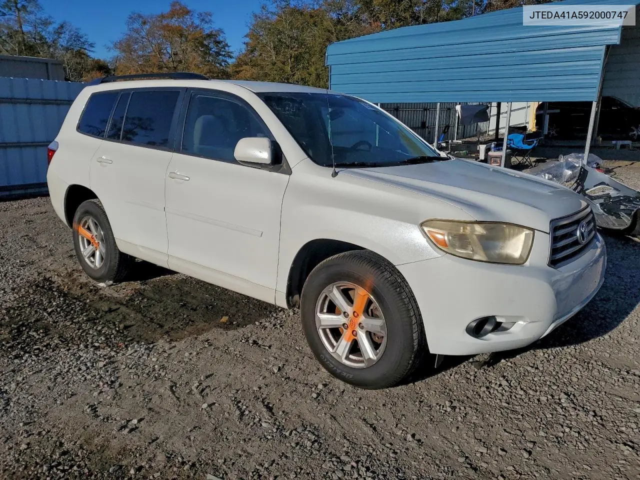 JTEDA41A592000747 2009 Toyota Highlander