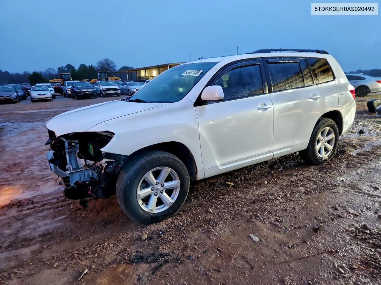 5TDKK3EH0AS020492 2010 Toyota Highlander Se