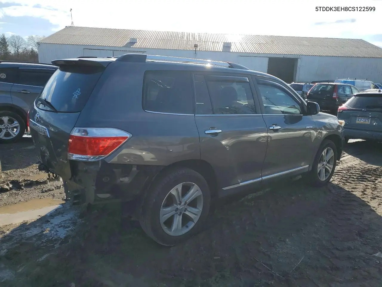 5TDDK3EH8CS122599 2012 Toyota Highlander Limited
