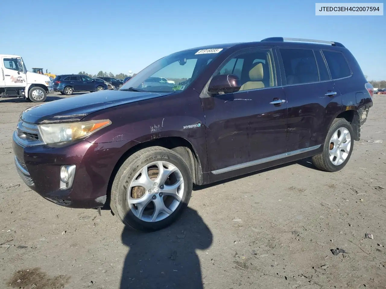 JTEDC3EH4C2007594 2012 Toyota Highlander Hybrid Limited