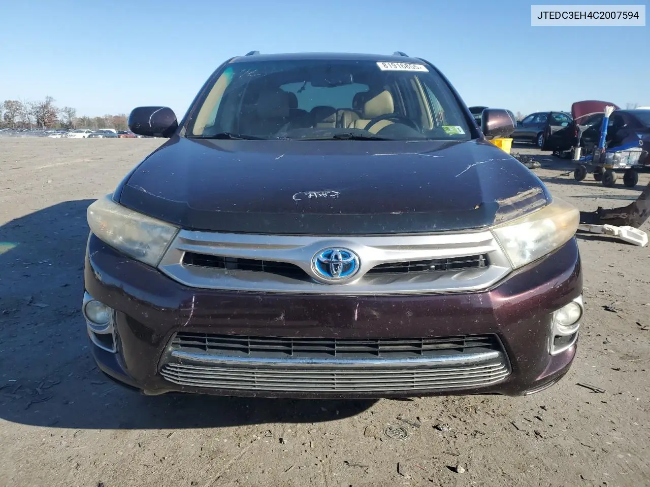 JTEDC3EH4C2007594 2012 Toyota Highlander Hybrid Limited